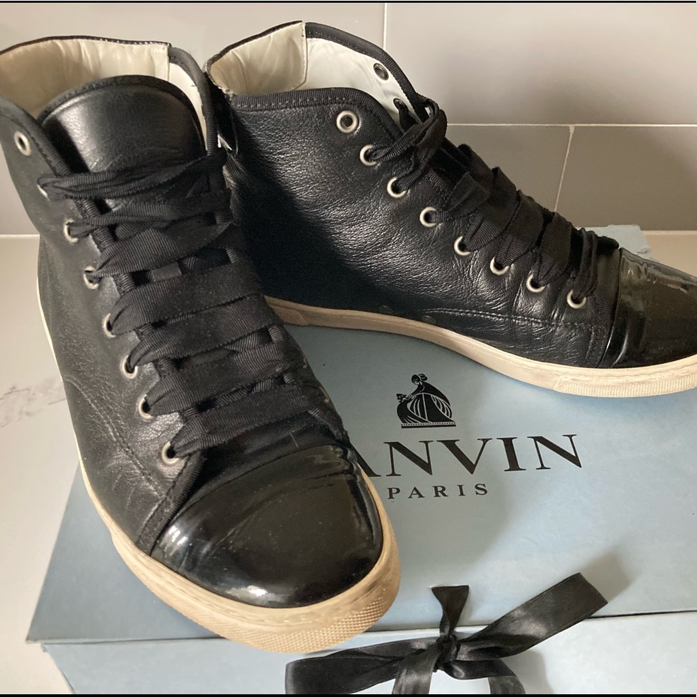 Lanvin Basket Haute High-Top Sneakers, Size 40